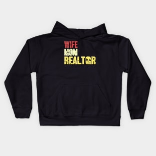 Wife mom realtor Kids Hoodie